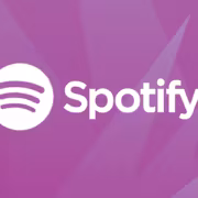 Логотип Spotify с фиолетовым фоном и треугольниками