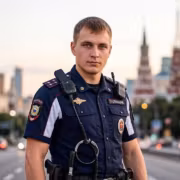 Полицейский в форме с электрошокером запатентованный разработка МИФИ