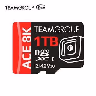 TEAMGROUP представила карту памяти ACE 8K microSDXC 3 Карта памяти TEAMGROUP ACE 8K microSDXC 1ТБ с логотипом и указанием емкости