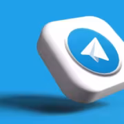 Кнопка Telegram с логотипом на синем фоне