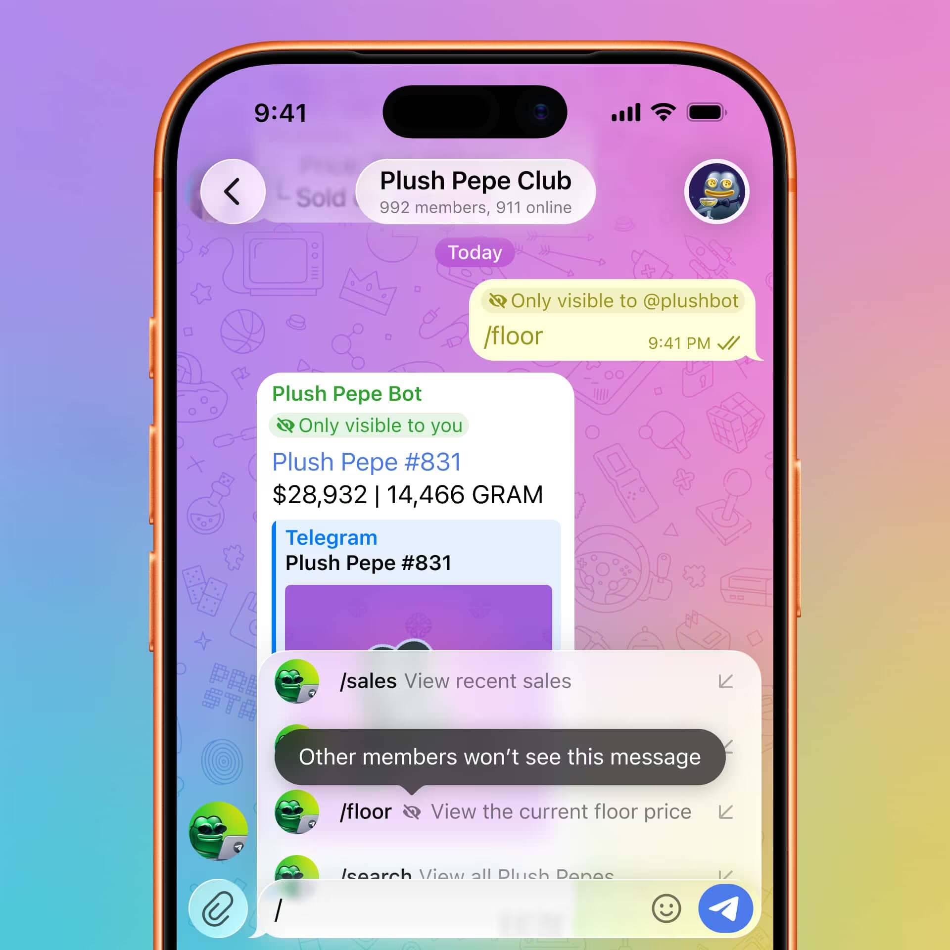 Telegram разрешил ботам слать личные сообщения прямо в групповых чатах 1 Мобильный телефон с сообщениями Telegram и ботом