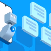 Телефон с изображением бота и чатами Telegram