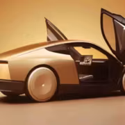 Tesla Cybercab без руля сиденья задний интерьер