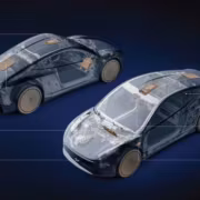 Tesla показала Cybercab с встроенной антенной Starlink V5 2 Общий вид Tesla Cybercab с антеннами Starlink V5