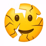Трескающееся лицо, метеорит, огурец, эмодзи для iPhone Android