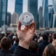 Цифровой рубль выходит из теста. Как его подключат крупнейшие банки 6 Человек держит виртуальную монету цифровой рубль