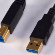 USB-B и USB-A кабели черные с золотыми разъемами