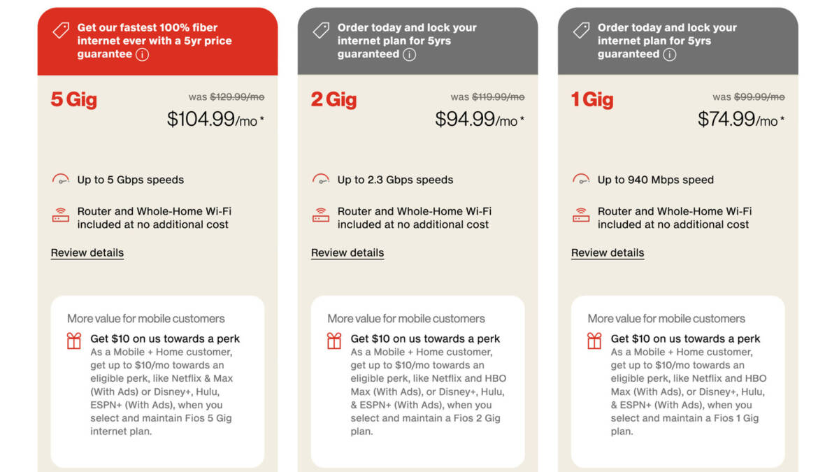 Verizon Fios подняла самый быстрый тариф до 5 Гбит/с