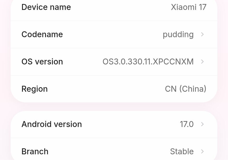 Xiaomi тестирует HyperOS 3.3 на Android 17 вместо HyperOS 4 4 Информация о HyperOS 3.3 на Xiaomi 17 с Android 17