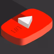 Кнопка YouTube с красным фоном и белой стрелкой