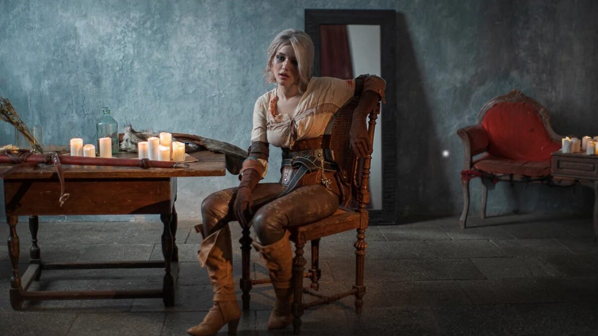 Цири и банщица из The Witcher 3 косплей с candles