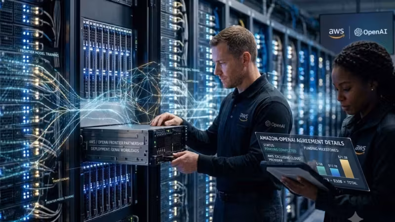 Серверная комната с специалистами, AWS и OpenAI