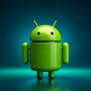 Зеленая фигура андроида 17 с антенной Android 17