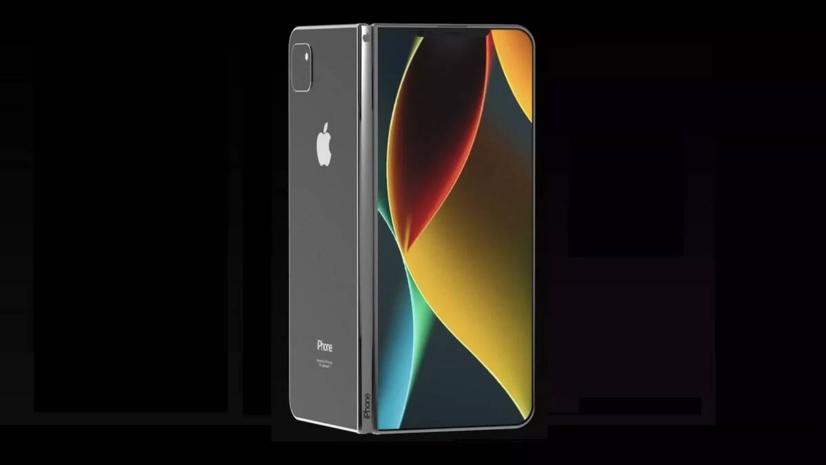 Новый iPhone Ultra черный с дисплеем на передней стороне