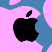 Логотип Apple и логотип Alibaba на абстрактном фоне