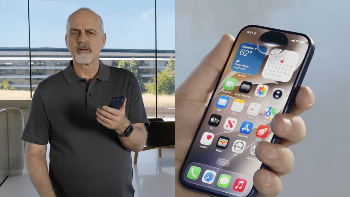Человек с смартфоном Apple и iOS 27 beta 7