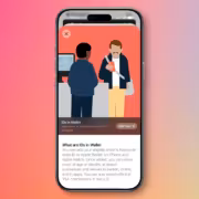 Телефон с разделом Discover в Apple Wallet на экране