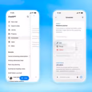 Экран приложения ChatGPT с разделом планировщика задач