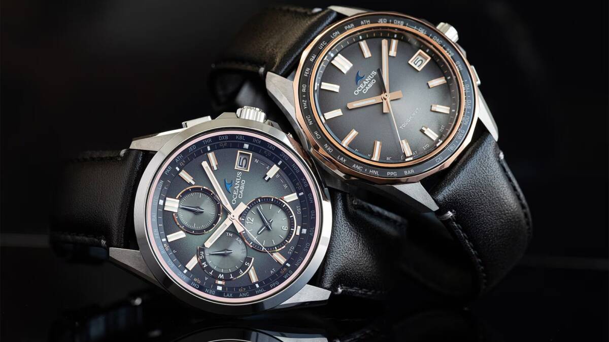 Casio выпустила две лимитированные Oceanus с градиентными циферблатами и кожаным ремешком