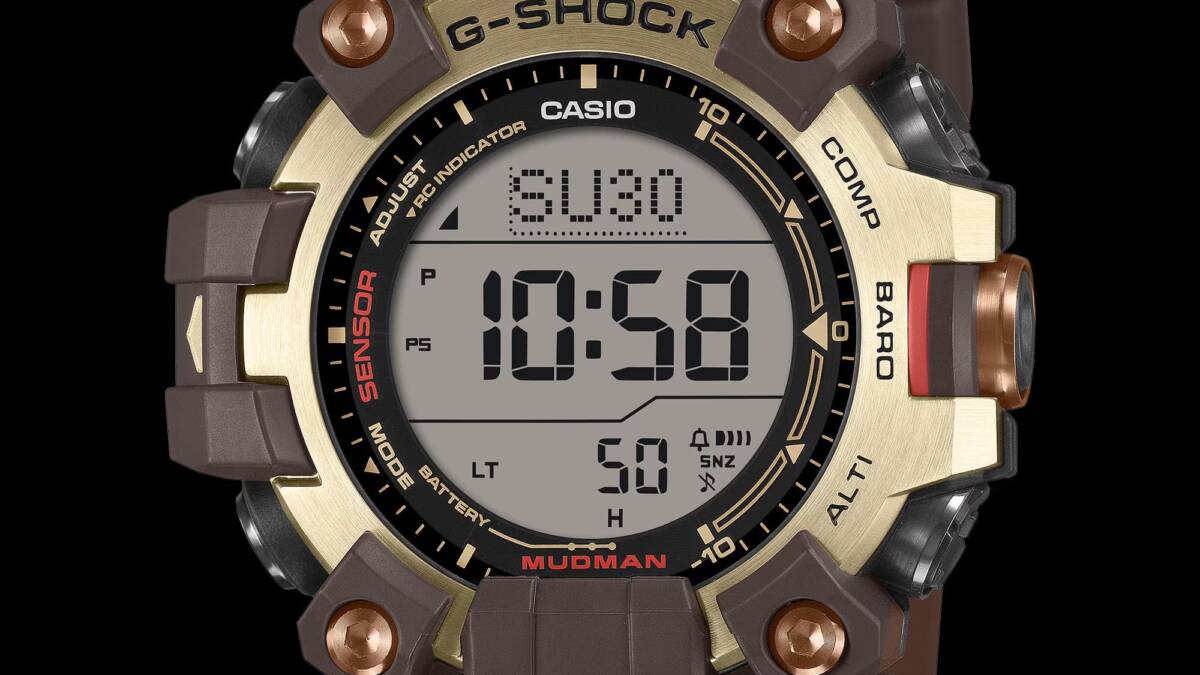 Часы G-Shock Mudman с коричневым корпусом и золотыми деталями