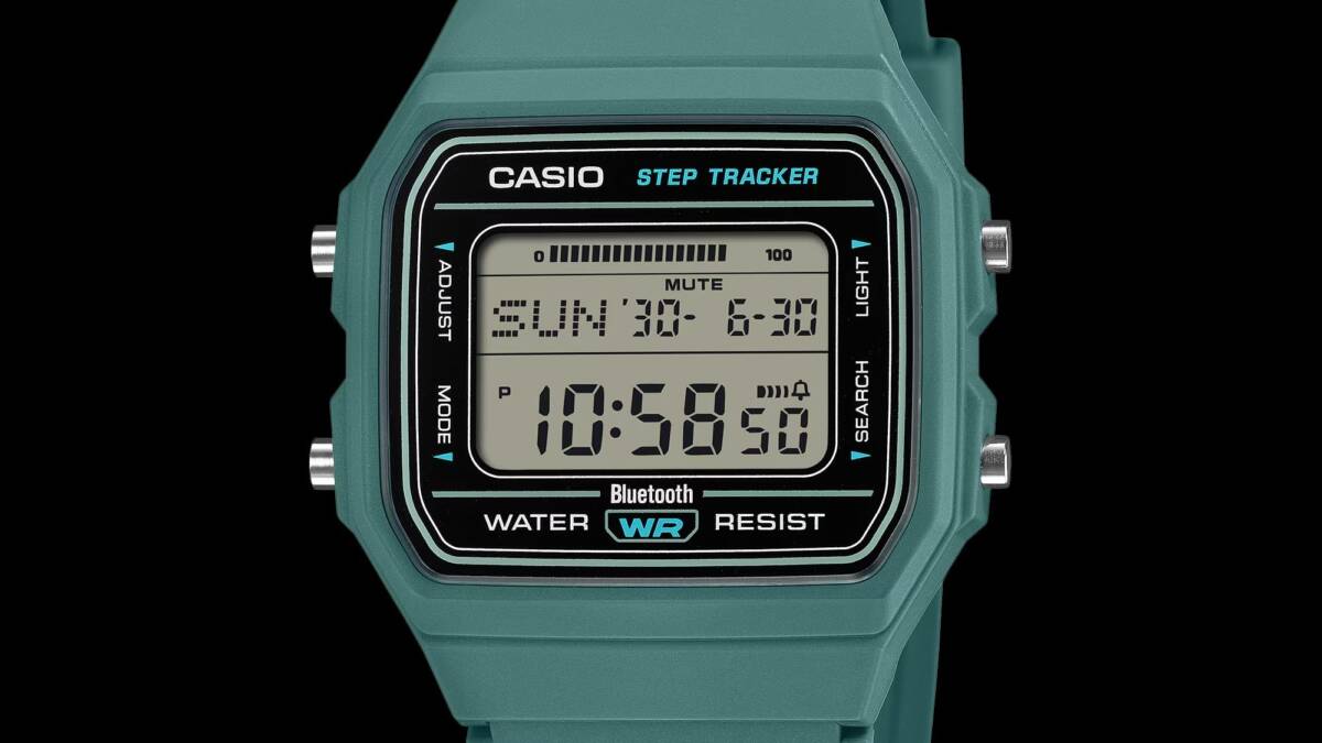 Casio выпустила три ретродигиталки F-B100W с шагомером и Bluetooth 4 Цифровой часы Casio Step Tracker с дисплеем
