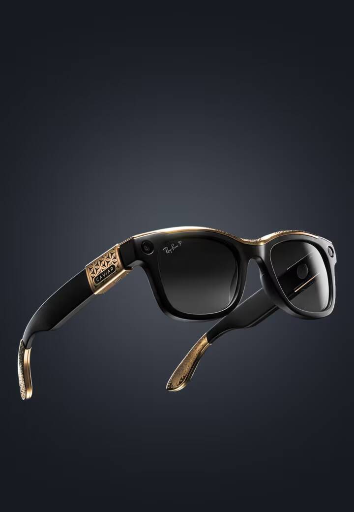 смарт-Очки Ray-Ban в золоте и крокодиловой коже