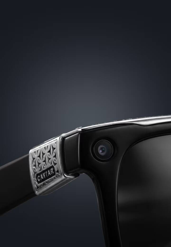 Смарт-очки Ray-Ban Caviar с металлическими и крокодиловыми элементами