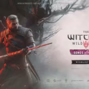 герой из Witcher 3: Wild Hunt с мечом на фоне дерева