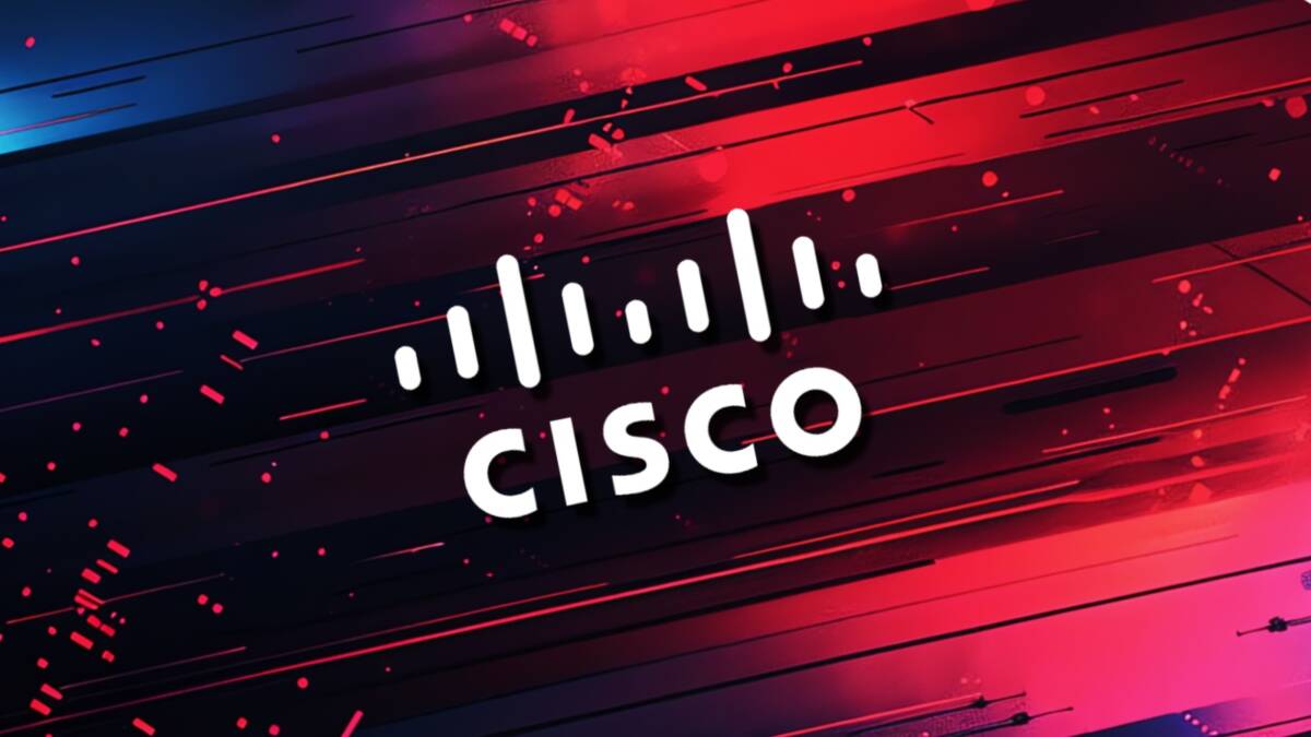 Логотип Cisco с красочным фоном и графическими линиями