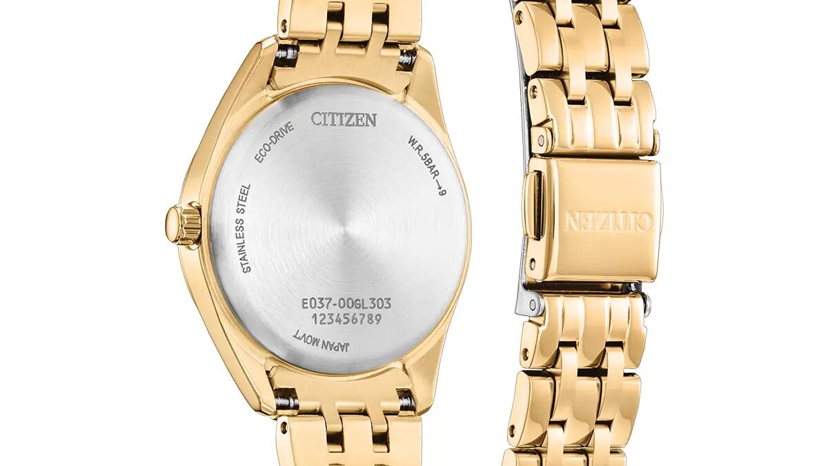 Золотые часы Citizen Eco-Drive Peyten с металлическим браслетом