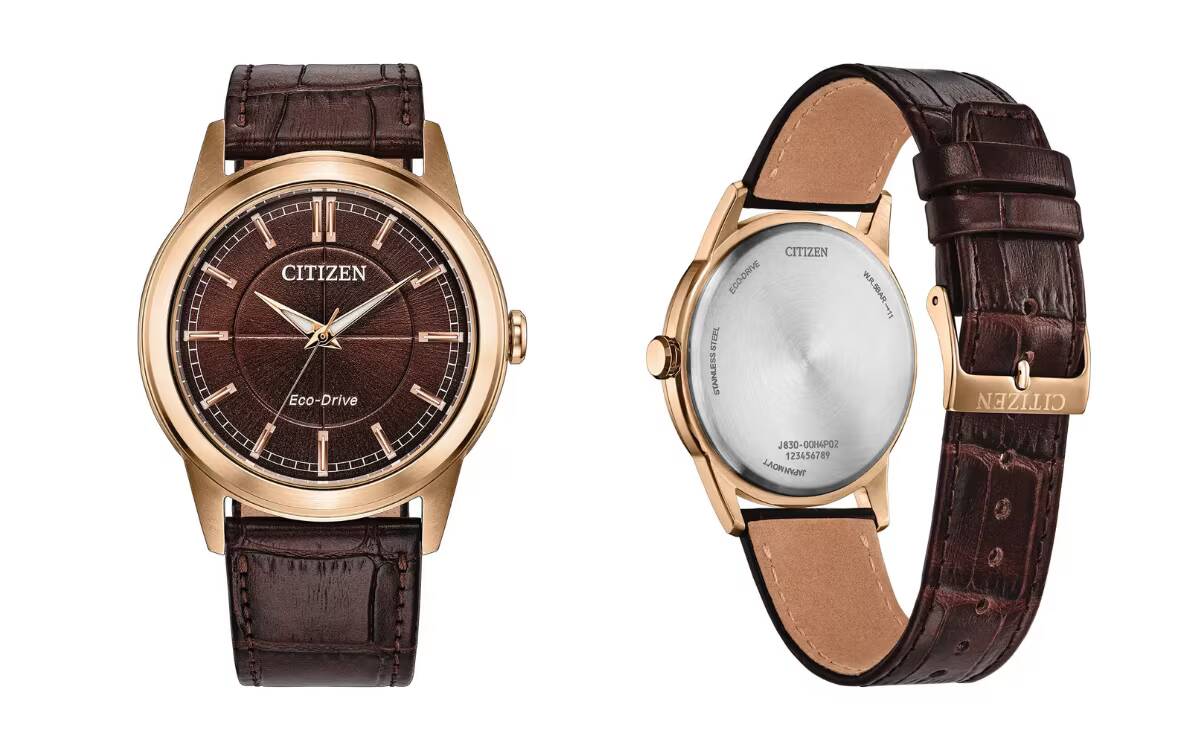 Citizen выпустила часы Eco-Drive Rolan с коричневым циферблатом и корпусом под розовое золото 1 Часы Citizen Eco-Drive Rolan с коричневым циферблатом и корпусом под розовое золото