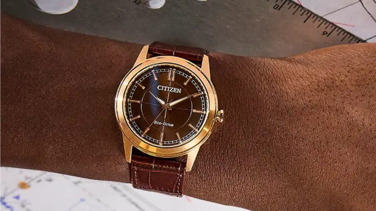 Citizen выпустила часы Eco-Drive Rolan с коричневым циферблатом и корпусом под розовое золото