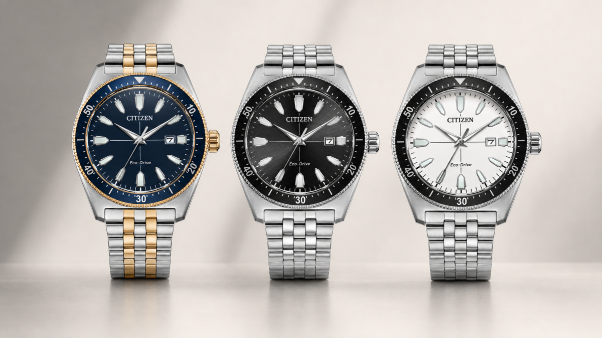 Citizen выпустила три спортивные модели часов Eco-Drive в стальных корпусах 4 Три мужские наручные часы Citizen Eco-Drive в стальных корпусах с разными циферблатами