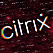 Цветная 3D графика с названием Citrix и бинарным кодом