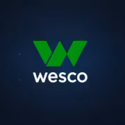 Логотип Wesco с зелёной буквой W и названием Wesco