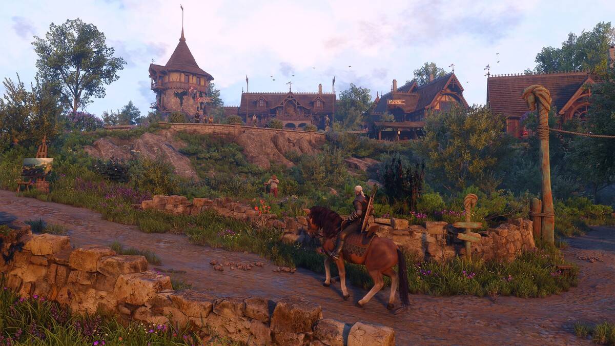 Gamescom 2026: 13 минут Songs of the Past и новый регион Леттен в The Witcher 3 3 Рыцарь на лошади в саду The Witcher 3 игрыкомпьютерной