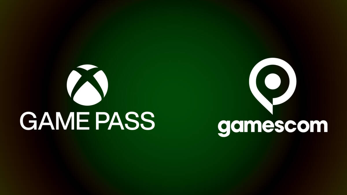 Логотипы Xbox Game Pass и Gamescom на зеленом фоне