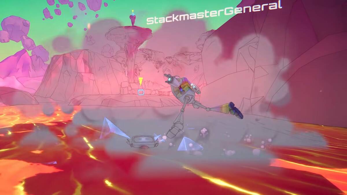 Робот прыгает над лавой в игре Gamescom 2026