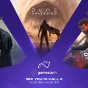 Плакат с изображением персонажей Hunt Control Resonant и Dune Awakening