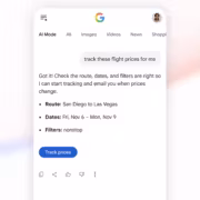 Мобильное приложение Google AI Mode для отслеживания цен на авиабилеты и бронирования отелей