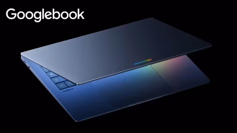 Ноутбук Googlebook открыт без внешних подключений