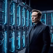 Илон Маск у серверных стоек SpaceX ИИ