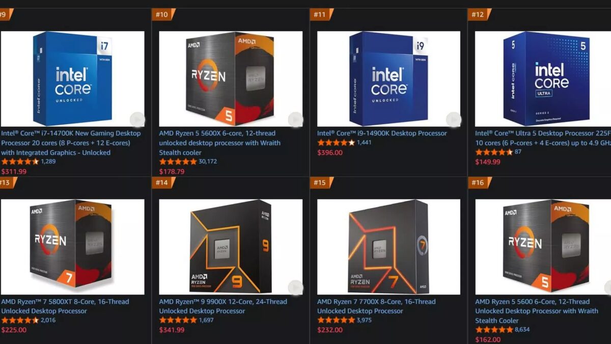 Intel вернулась в топ-10 самых продаваемых CPU Amazon после года отсутствия 3 Процессоры Intel и AMD на распродаже вернулись в топ