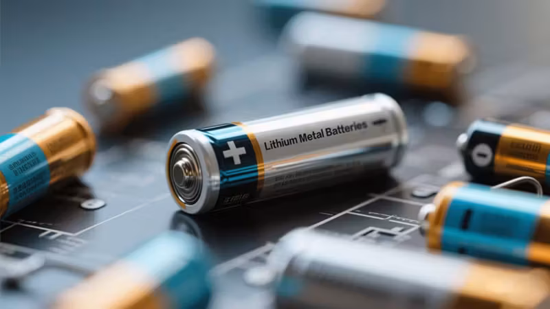 Литиевая батарея с надписью Lithium Metal Batteries