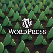 Зеленые куски пластика с логотипом WordPress и названием WordPress