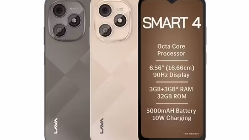 Модель Lava Smart 4 на двух цветах серый и бежевый