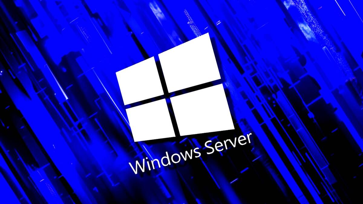 экран с логотипом Windows Server и синим фоном