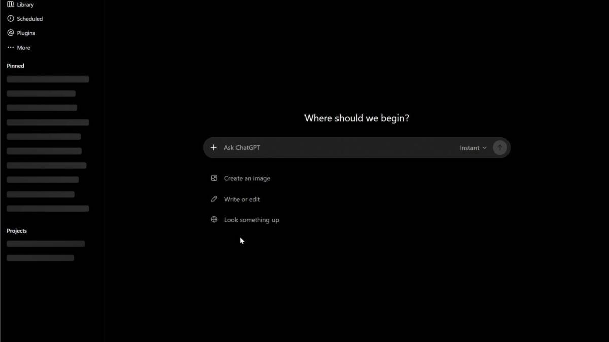 OpenAI подтвердил сбой в ChatGPT: не работают вход, регистрация и чаты 3 Интерфейс ChatGPT с меню слева и вкладками чат и работа