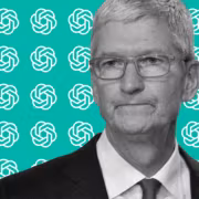 Человек в очках и костюме Apple и OpenAI