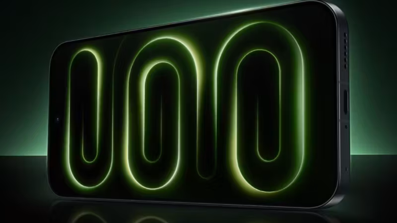 Экран Redmi K100 Pro Max с зелёной подсветкой